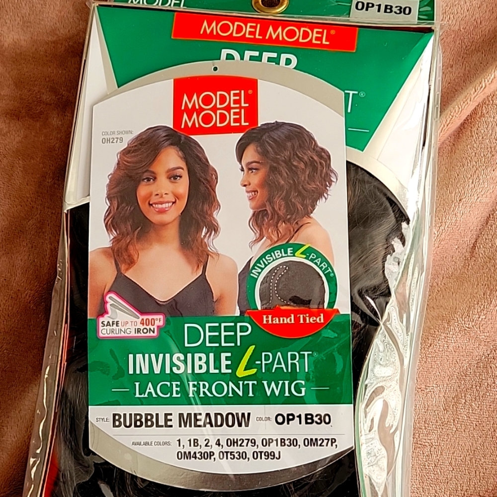 Model Model Deep Invisible L-Part Lace Front Wig, Style Bubble Meadow